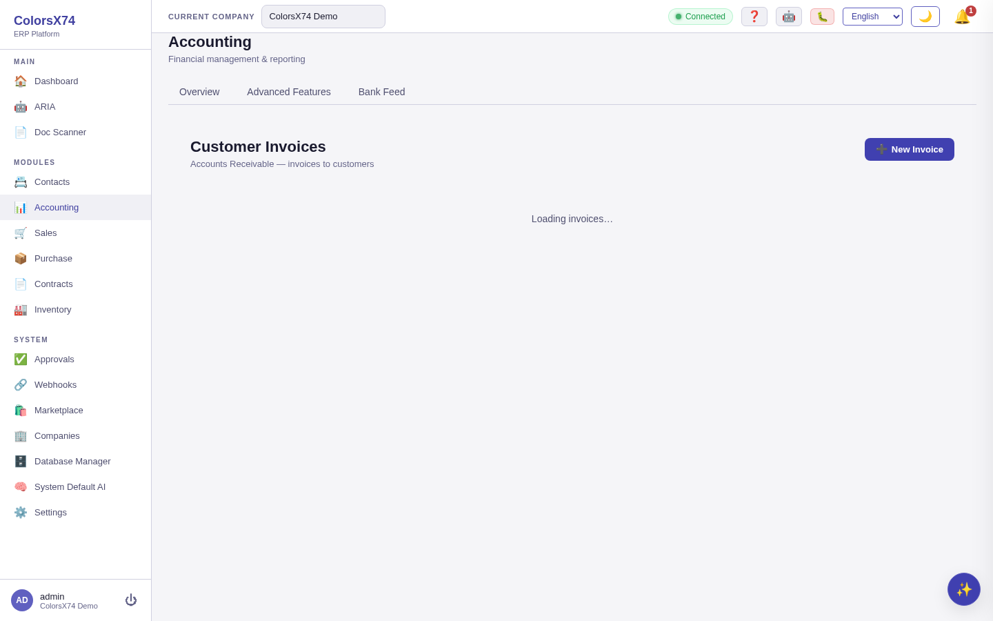Customer invoices list with statuses and amounts